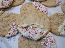 Meemaw's cookies, a recipe that appeared on Paula Deen's show, are loaded with goodies such as coconut and toffee and dipped in white chocolate. 